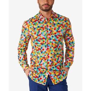 OppoSuits Confetteroni Colorful Mens L/S Button Up Shirt Hard To Find Size Large